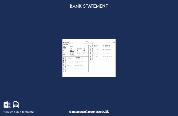 modello di pagine di parole di estratto conto bancario India Finacle in stile ve